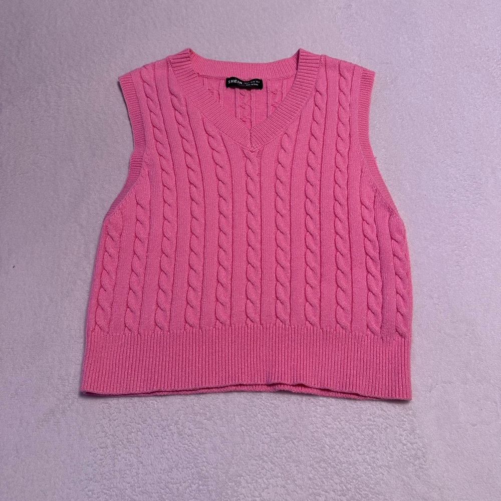Pink sweater vest from shein